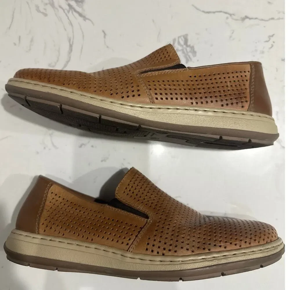 Men's Rieker 17376-25 Randall 76 Toffee/Cinnamon Leather Slip-On, Size 42, EUC